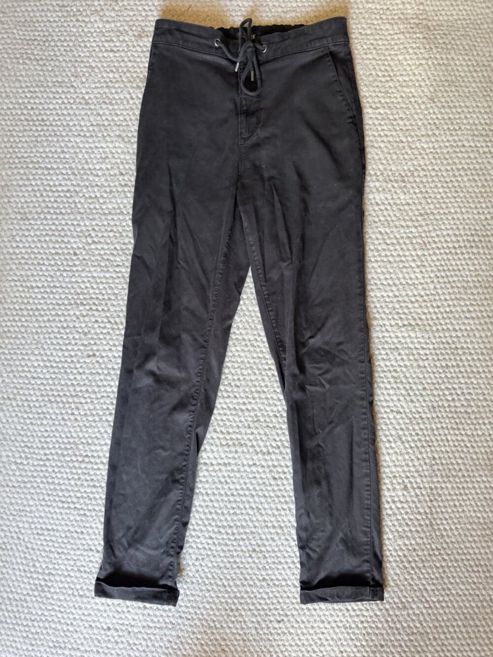 PAIGE Fraser Drawstring Jogger Pant Black Lyocell Cuffed Trouser Men's 32